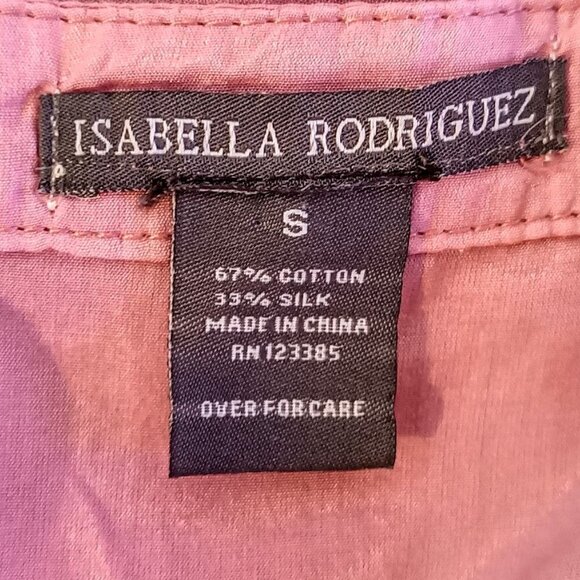 Isabella Rodriguez Pink Pleated Cotton Silk Cap Sleeve Top - Picture 4 of 5